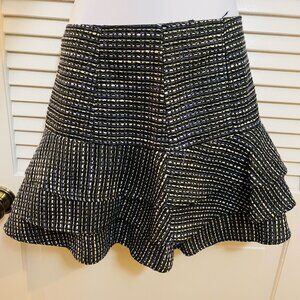 BCBGeneration Metallic Tweed Peplum Mini Skirt Size 6
